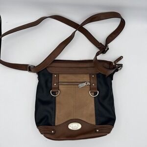 BOC Born Concepts Two-Tone Faux Leather Medium Satchel Shoulder Bag